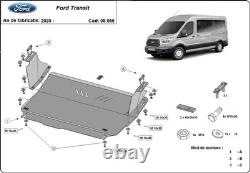 Plaque de protection en acier / sabot moteur pour Ford Transit traction avant (2020-2025)