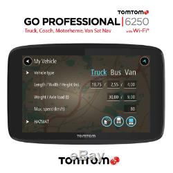 Tomtom Go Professionnel 6250 Trucker Truck Bus Van Lorry Permis VL Sat Nav Gps