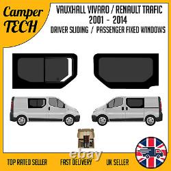 Vauxhall Vivaro 01 14 Conducteur Coulissant Passager Fenêtres fixes + Kit de collage