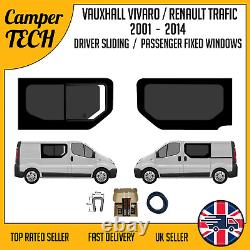 Vauxhall Vivaro 01 14 Conducteur Coulissant Passager Fixes Fenêtres + Kit d'Adaptation + Garniture en U