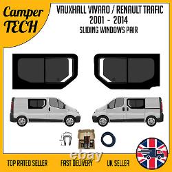 Vauxhall Vivaro 01 14 Fenêtres à ouverture coulissante avec kit de collage et garniture en U