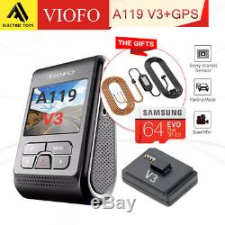 Viofo A119 V3 + Gps Camera Recorder Dash Hd 1600p Quad Dashcam + Parking Hardwire