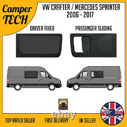 Vitre fixe côté conducteur VW Crafter 06-17, vitre coulissante côté passager + kit + U-Trim