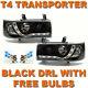 Vw T4 Transporter 90-03 Black Drl Devil Eye R8 Head Lights Lamp Nouveau