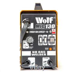 Wolf Mig 130 Soudeuse Portative 230v DC Aucun Gas Gasless 120a 120 Ampères